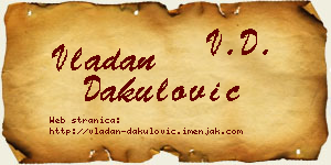Vladan Dakulović vizit kartica
